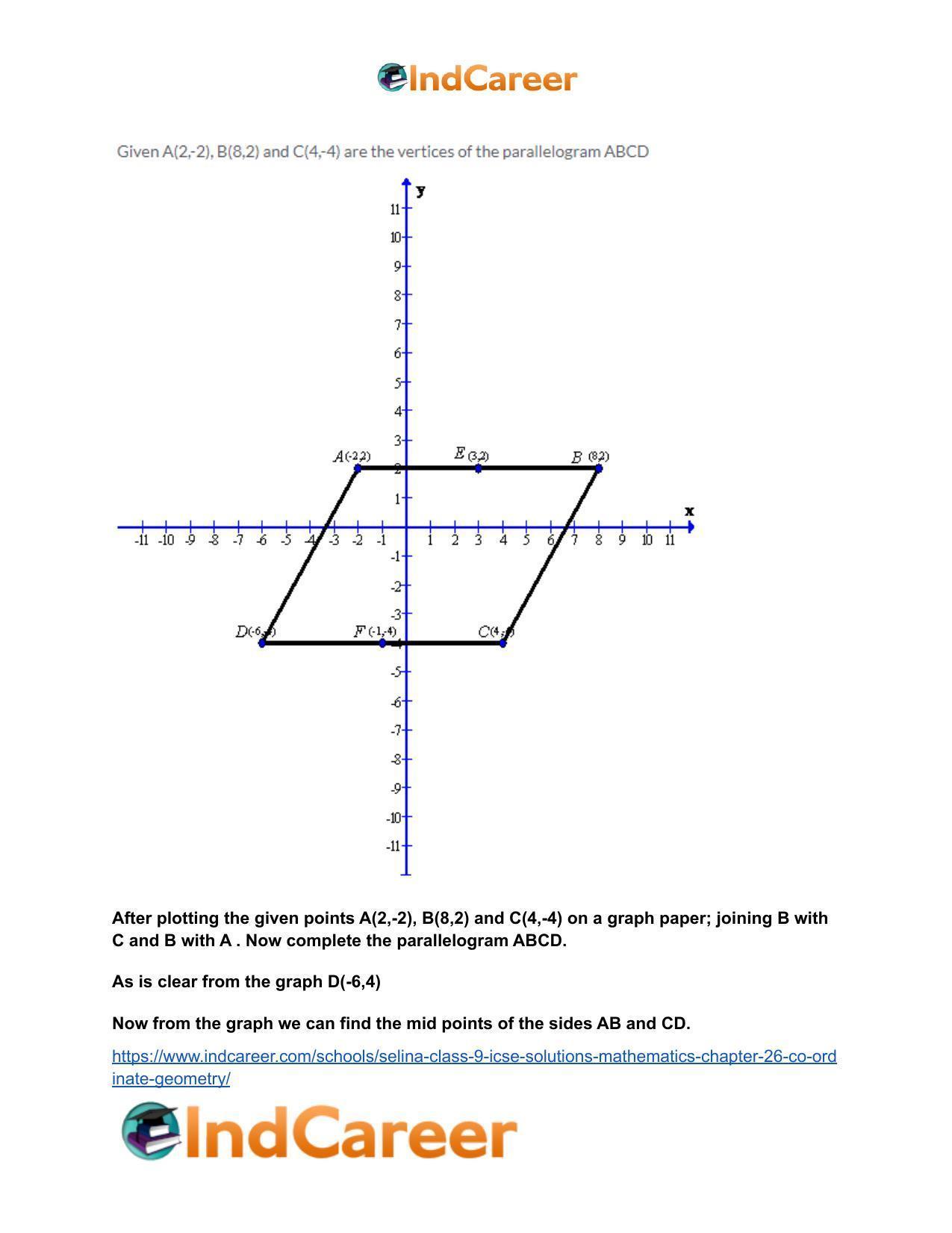 Selina Class 9 ICSE Solutions Mathematics : Chapter 26- Co-ordinate Geometry - Page 17
