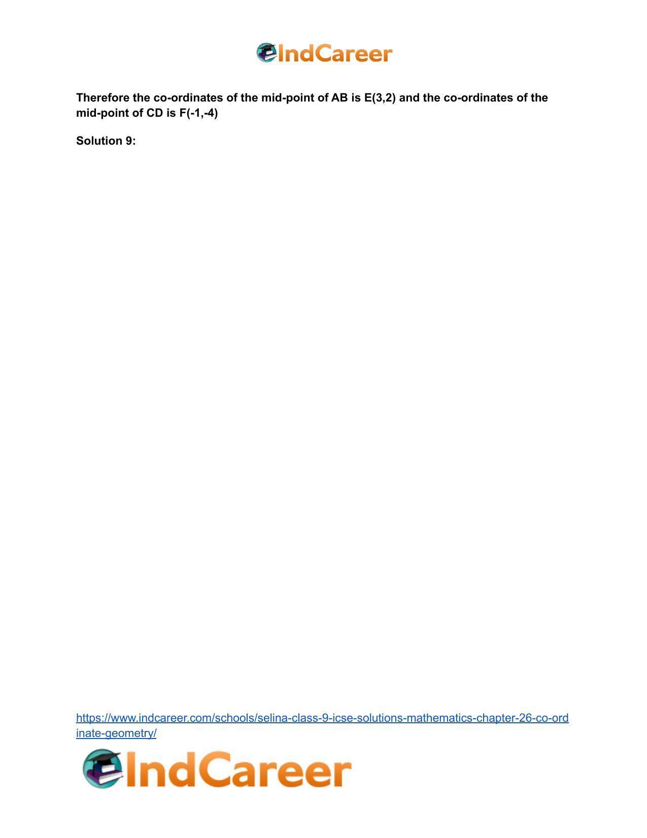 Selina Class 9 ICSE Solutions Mathematics : Chapter 26- Co-ordinate Geometry - Page 18