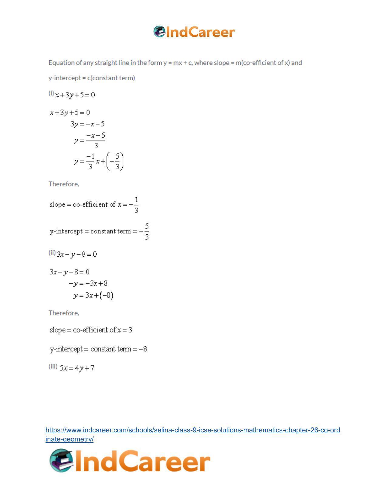 Selina Class 9 ICSE Solutions Mathematics : Chapter 26- Co-ordinate Geometry - Page 71