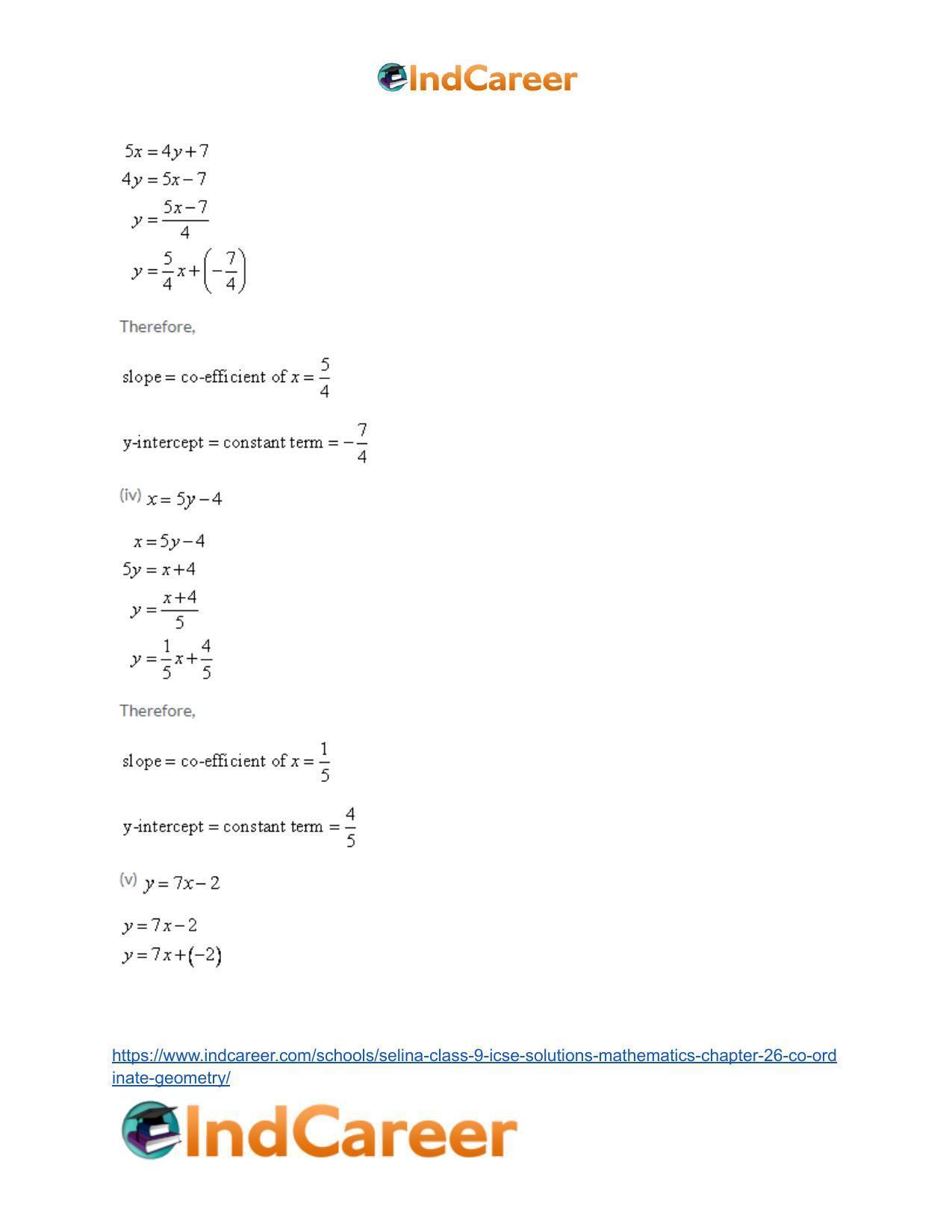 Selina Class 9 ICSE Solutions Mathematics : Chapter 26- Co-ordinate Geometry - Page 72