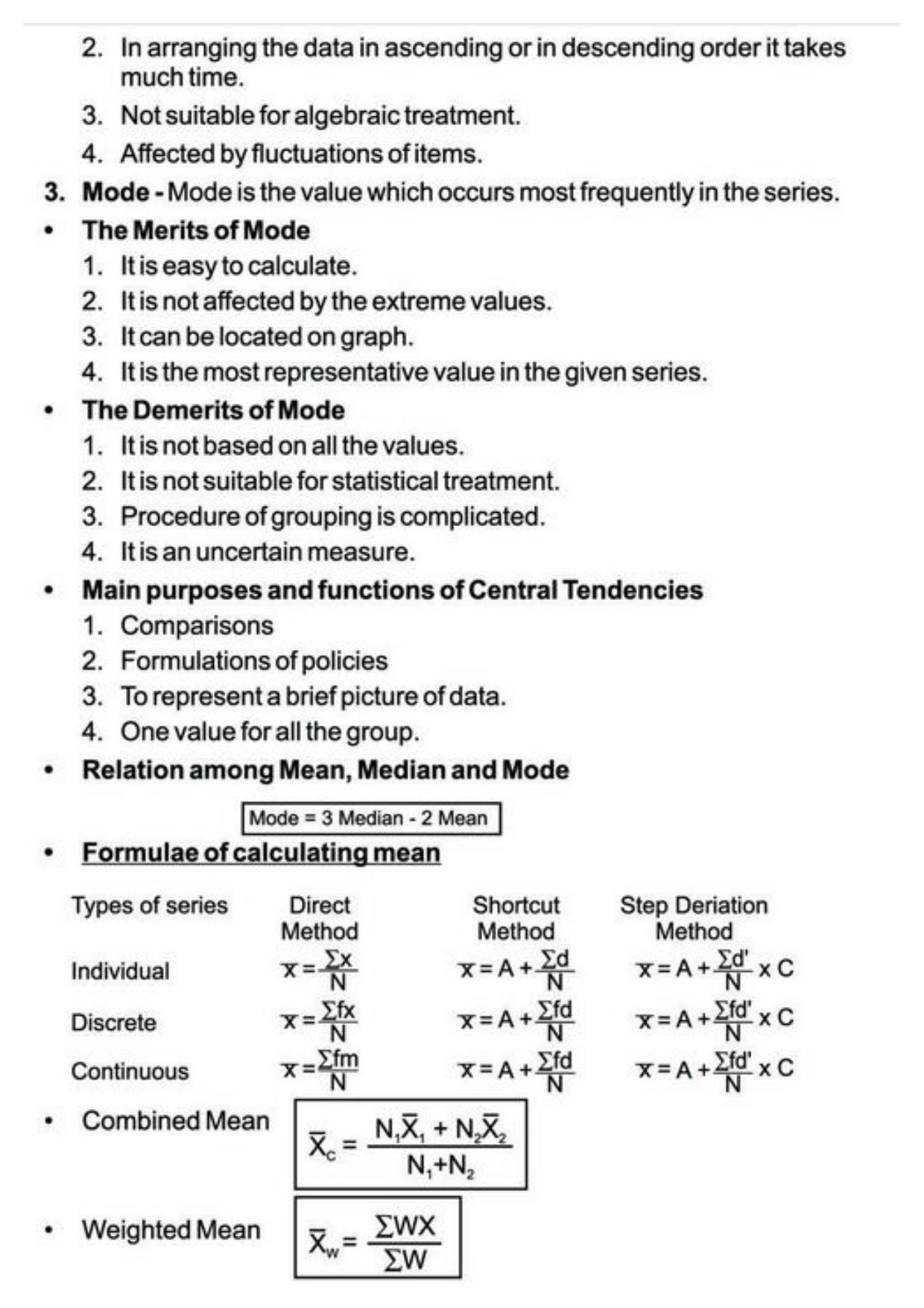 Class 11 Notes, Question & Practice Paper - Economics (Topic 3(A) : Measures of Central Tendency) - Page 3