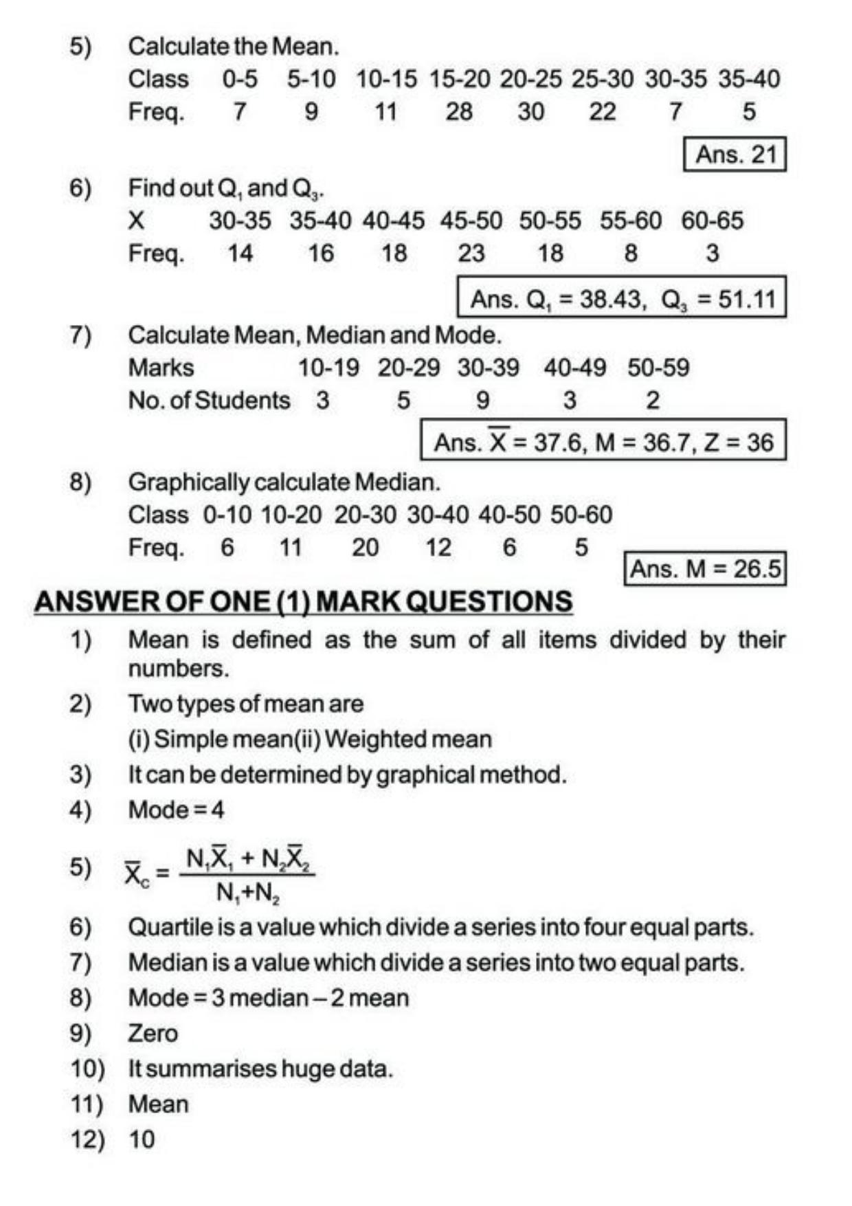 Class 11 Notes, Question & Practice Paper - Economics (Topic 3(A) : Measures of Central Tendency) - Page 7
