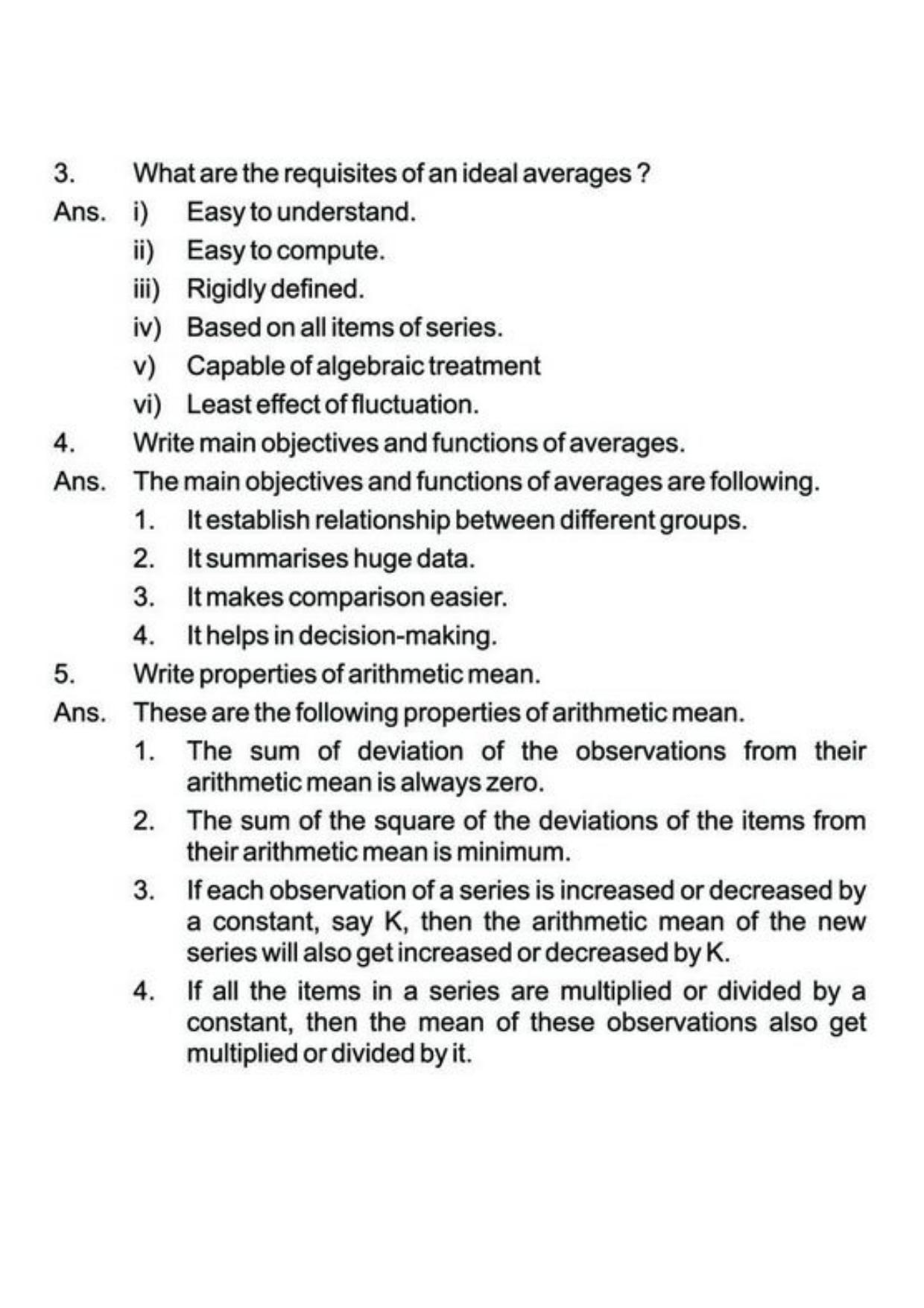 Class 11 Notes, Question & Practice Paper - Economics (Topic 3(A) : Measures of Central Tendency) - Page 9