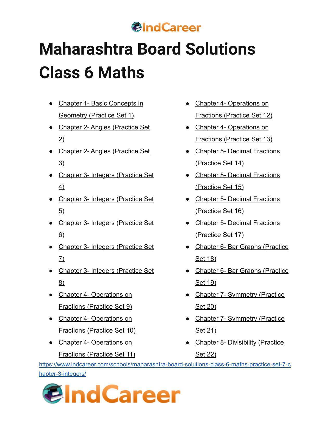 Maharashtra Board Solutions Class 6-Maths (Practice Set 7): Chapter 3- Integers - Page 4