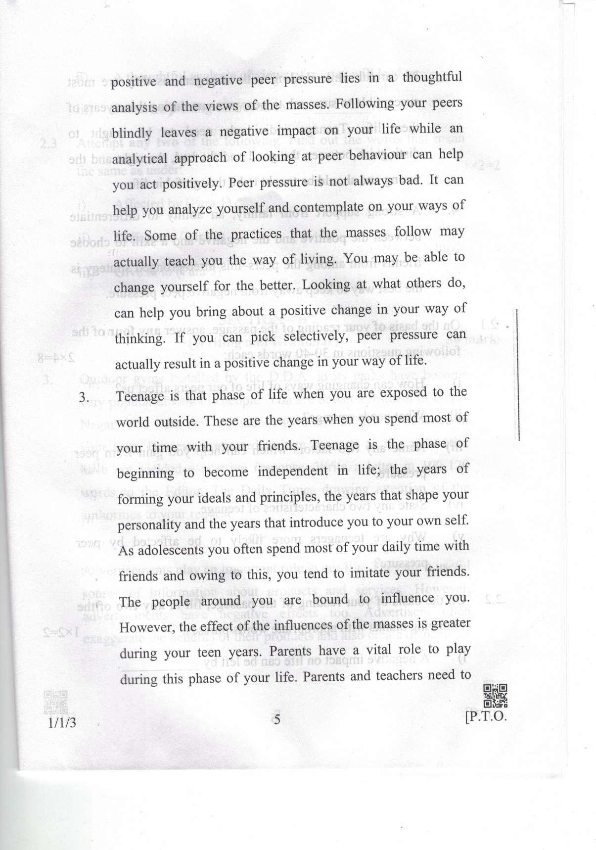 CBSE Class 10 1-1-3 Eng. Comm. 2019 Question Paper - Page 5