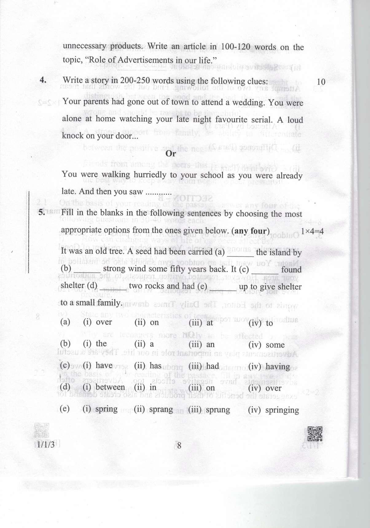 CBSE Class 10 1-1-3 Eng. Comm. 2019 Question Paper - Page 8