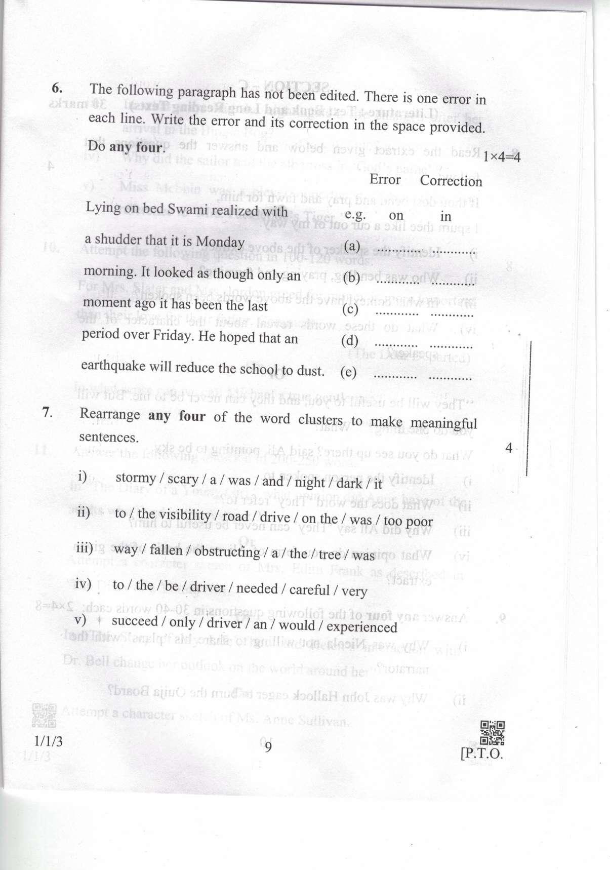 CBSE Class 10 1-1-3 Eng. Comm. 2019 Question Paper - Page 9