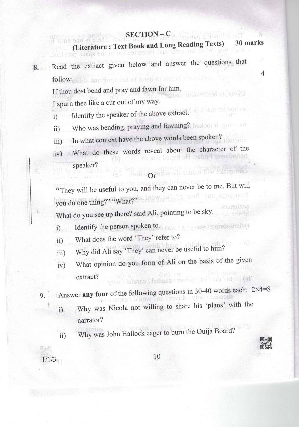 CBSE Class 10 1-1-3 Eng. Comm. 2019 Question Paper - Page 10