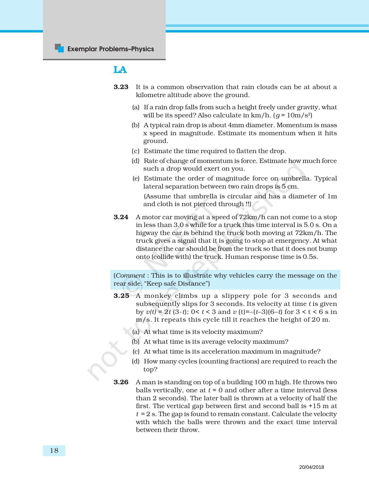 NCERT Exemplar Book for Class 11 Physics: Chapter 2 Motion in a straight line - Page 6