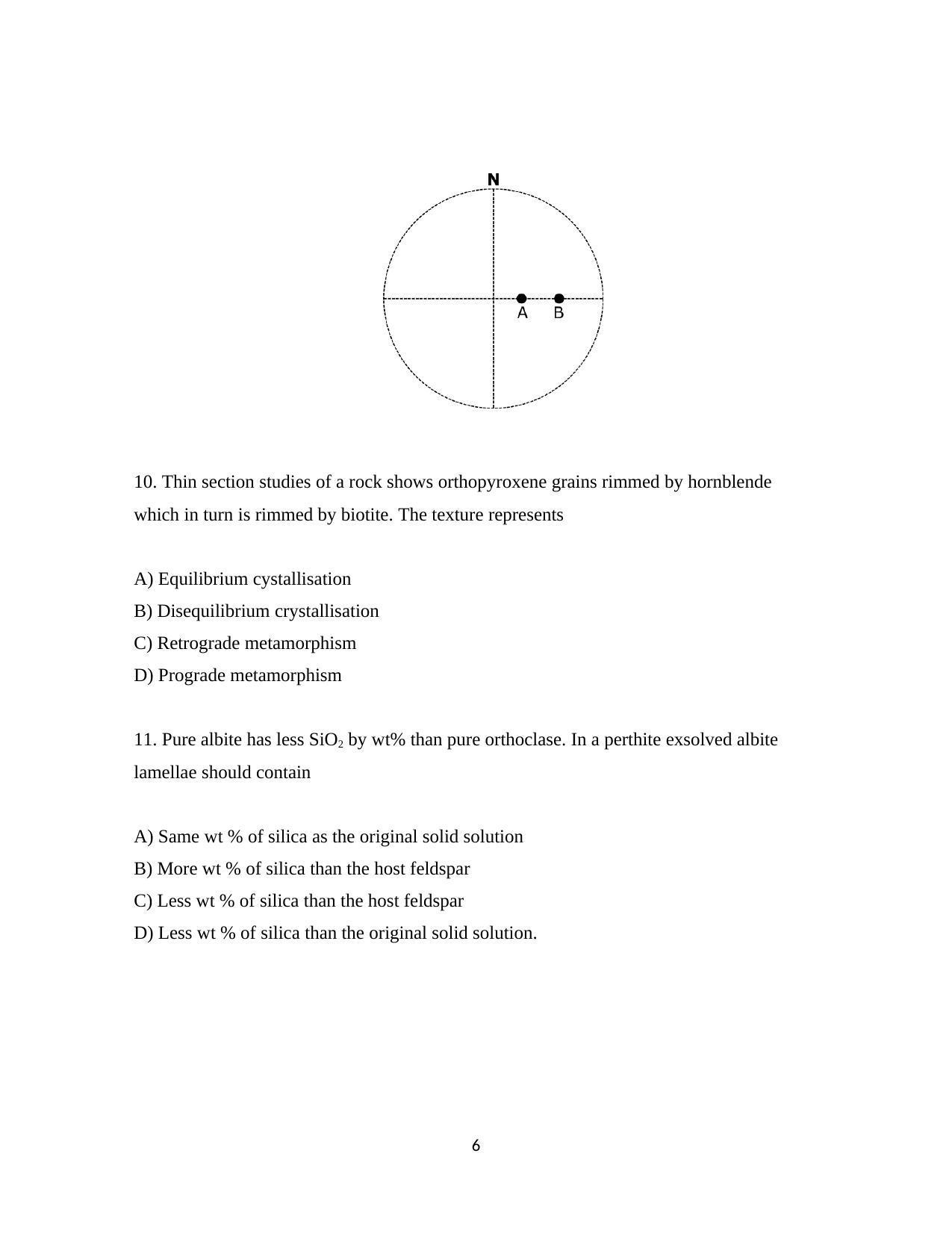 ISI Admission Test JRF in Geology GEB 2019 Sample Paper - Page 6