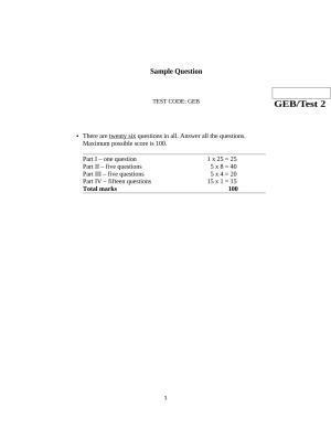 ISI Admission Test JRF in Geology GEB 2019 Sample Paper