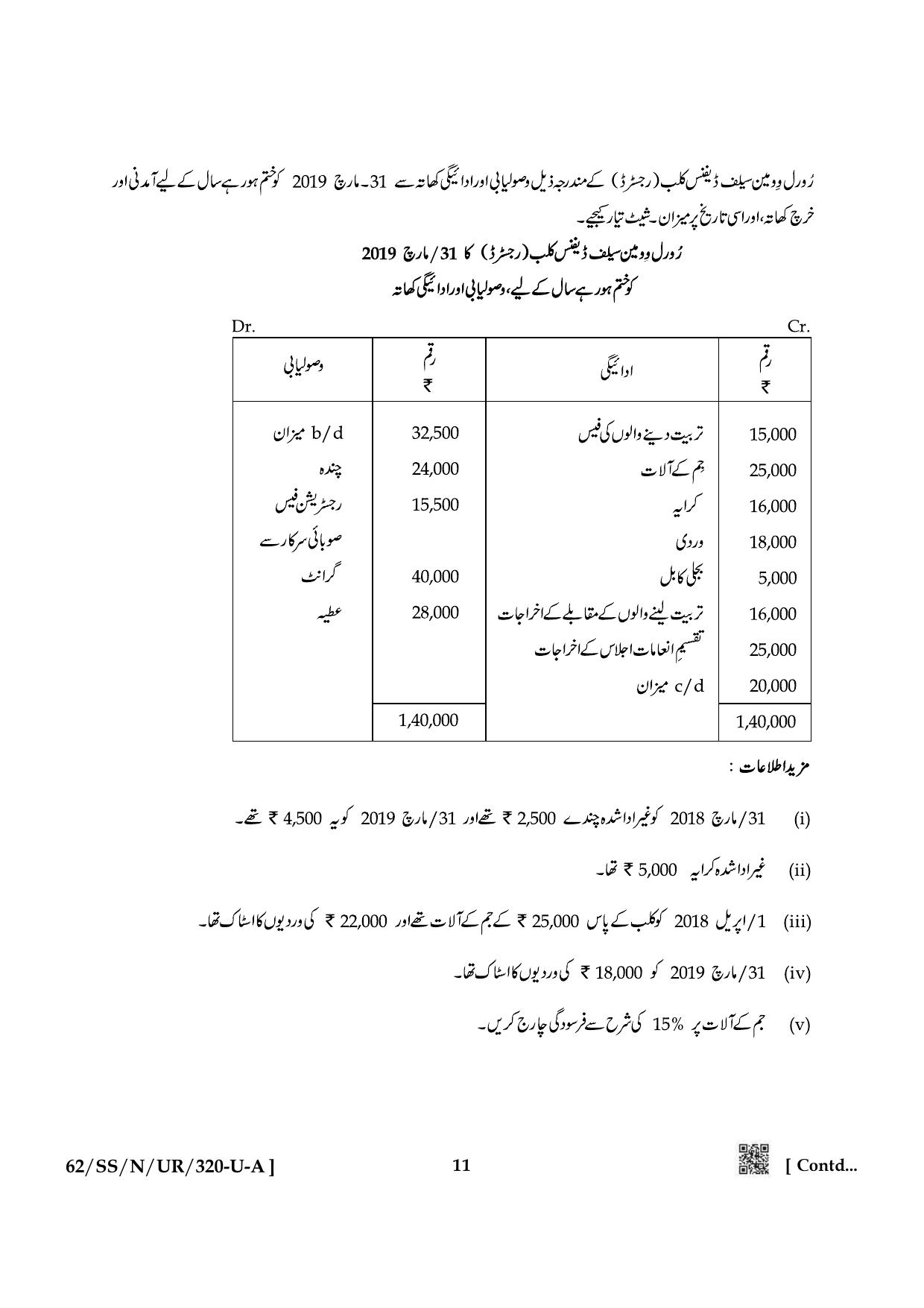 NIOS October 2021 Class 12 Accountancy (Urdu Medium) Question Paper - Page 11