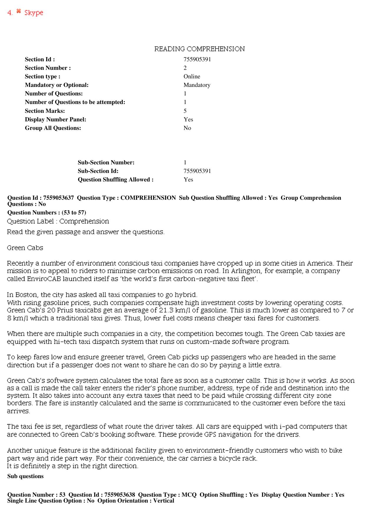 MP CPCT 03rd August 2019 Scribe CPCT Question Paper Shift 2 - Page 23