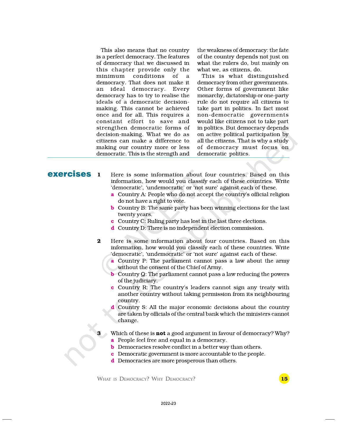 NCERT Book for Class 9 Civics Chapter 1 Democracy in the Contemporary World - Page 15