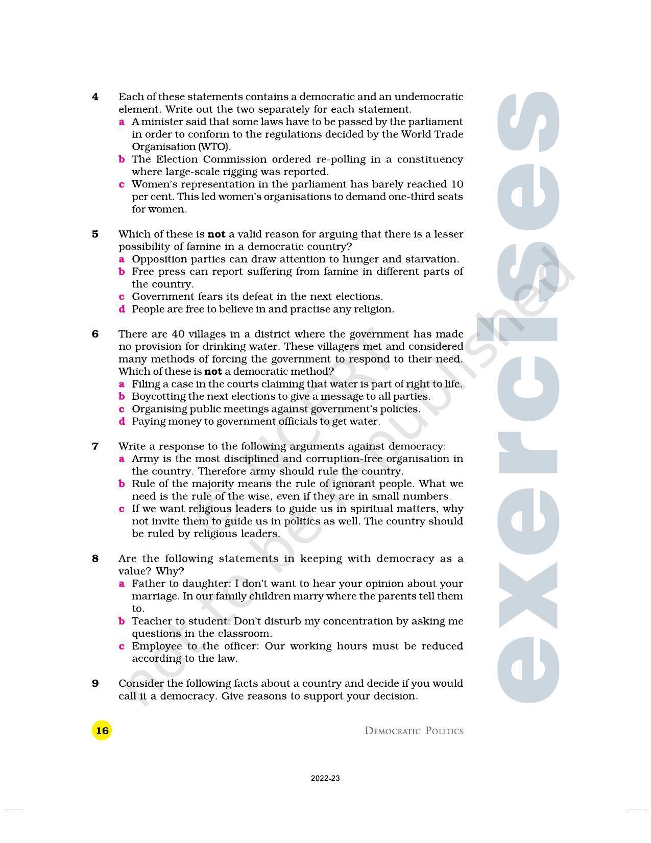 NCERT Book for Class 9 Civics Chapter 1 Democracy in the Contemporary World - Page 16