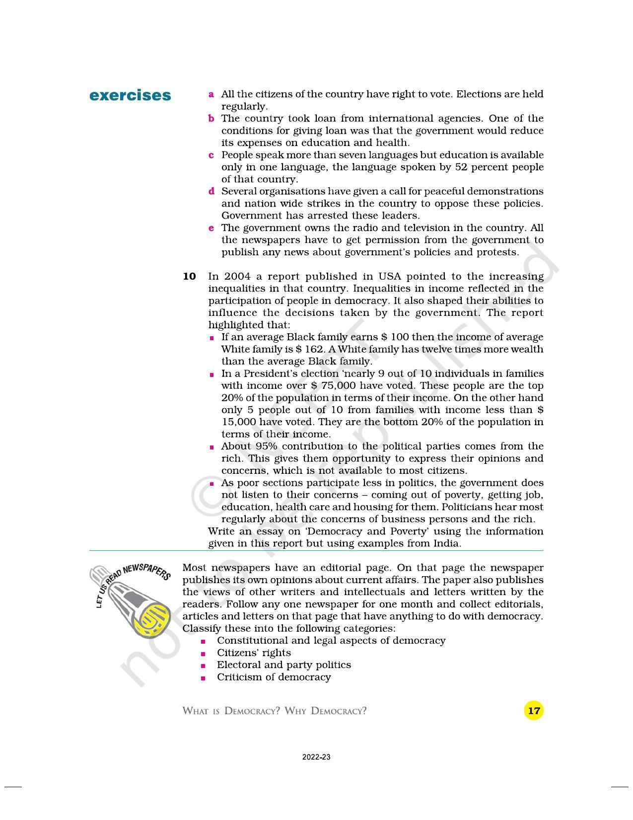 NCERT Book for Class 9 Civics Chapter 1 Democracy in the Contemporary World - Page 17