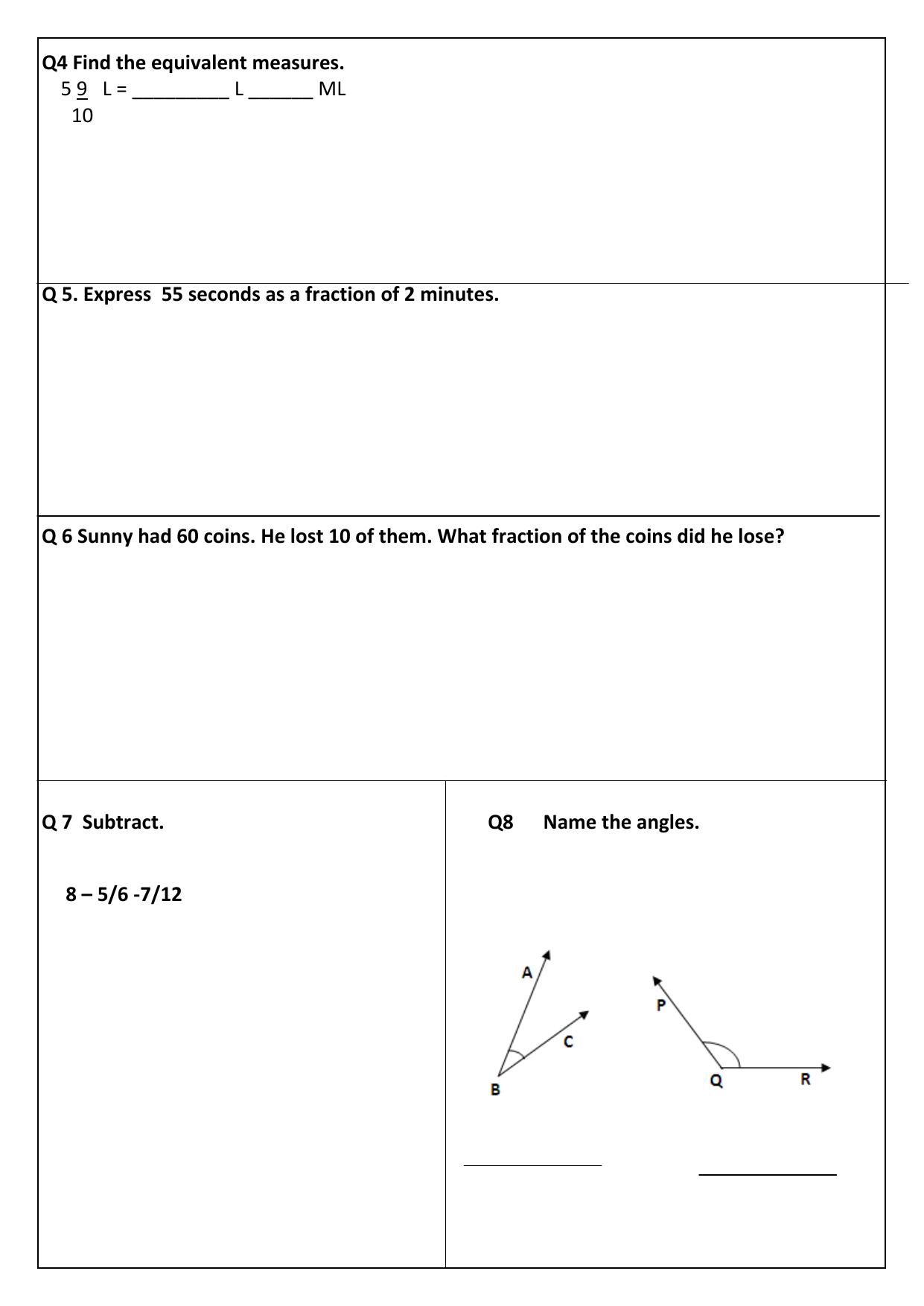 Worksheet for Class 4 Maths Assignment 24 - Page 2