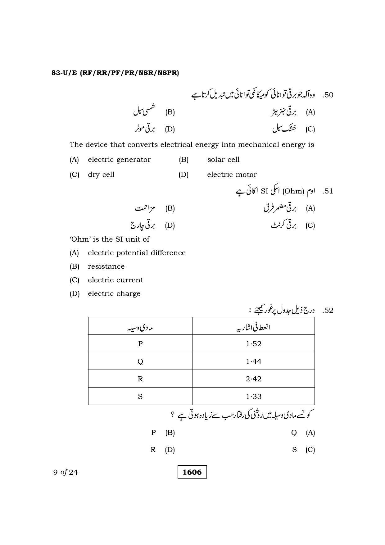 Karnataka SSLC Science Urdu Medium Question Paper 2021 - Page 9
