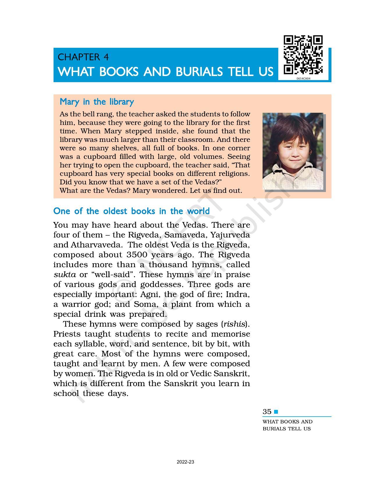NCERT Book for Class 6 Social Science(History) : Chapter 4-What Books and Burials Tell Us - Page 1