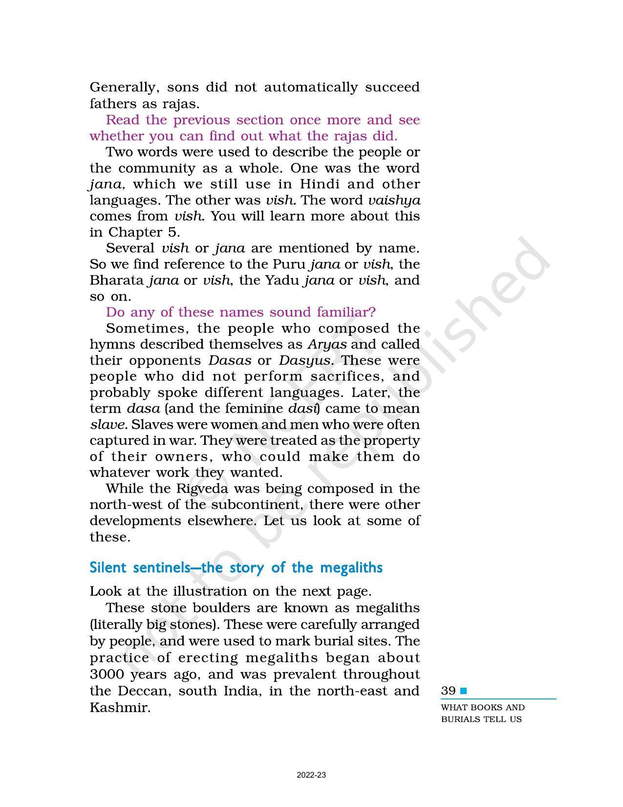 NCERT Book for Class 6 Social Science(History) : Chapter 4-What Books and Burials Tell Us - Page 5