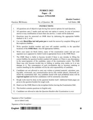 WB PUBDET 2023 Paper II (English) Question Paper
