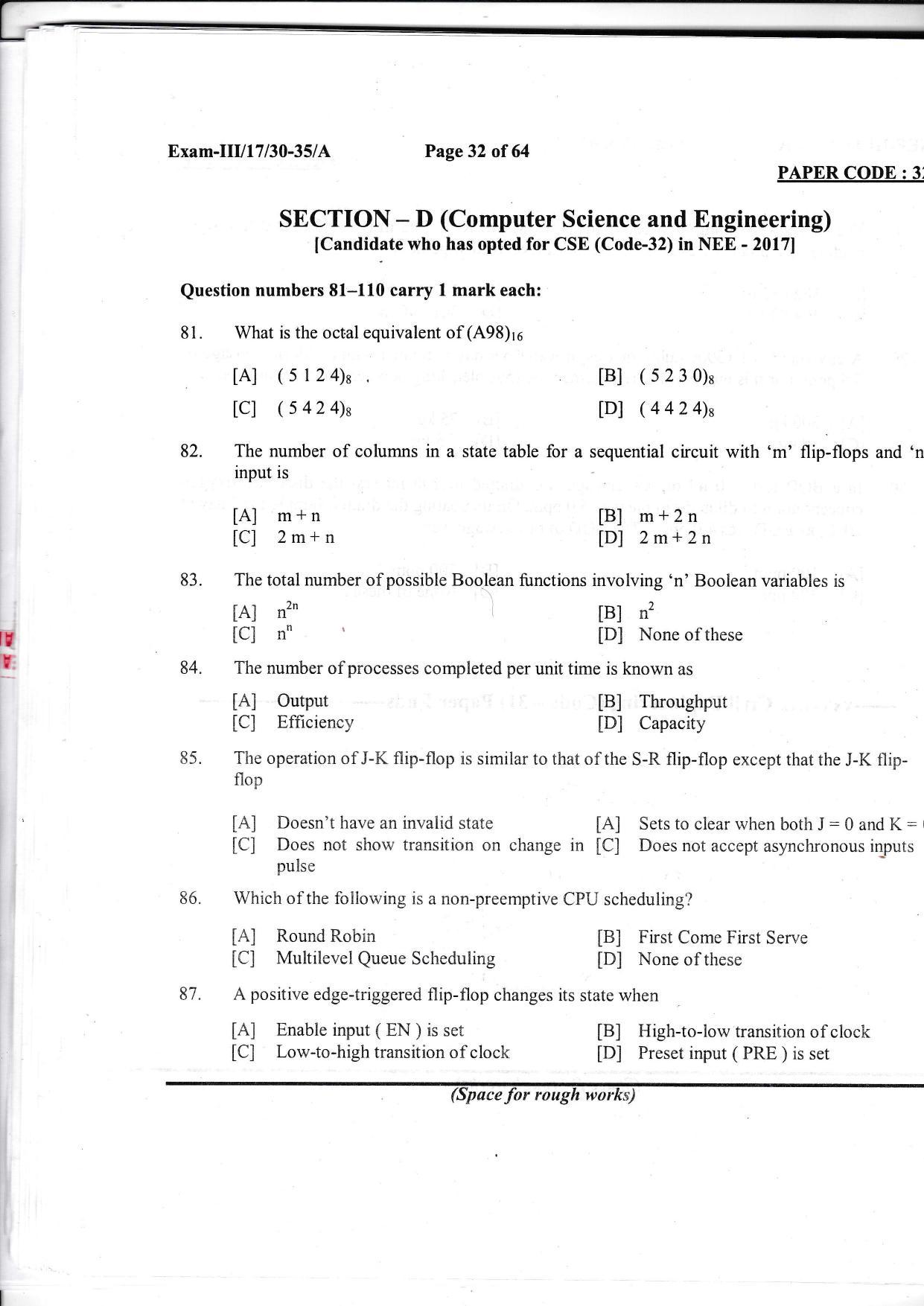 NERIST NEE (3) 2017 Question Paper - Page 23