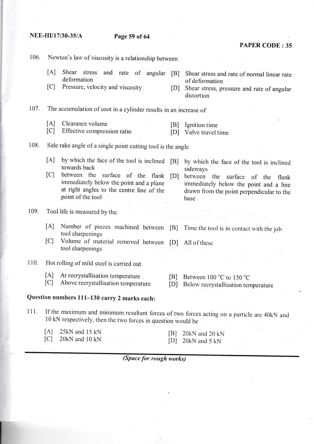 NERIST NEE (3) 2017 Question Paper - Page 50