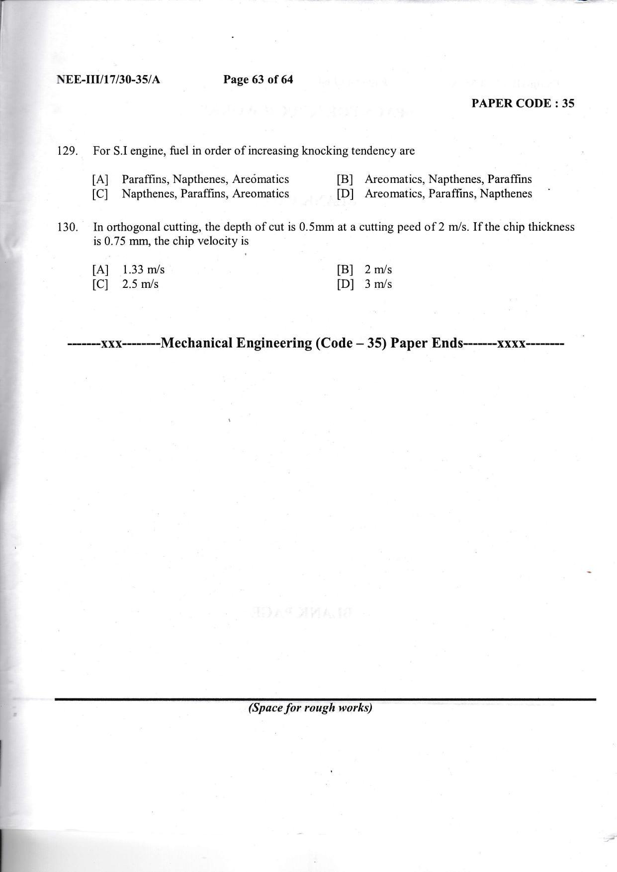 NERIST NEE (3) 2017 Question Paper - Page 54