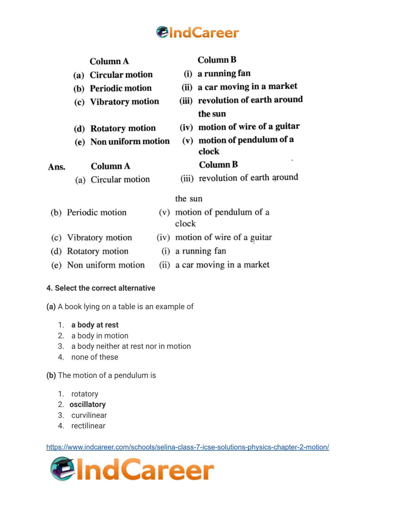 Selina Class 7 ICSE Solutions Physics : Chapter 2- Motion - Page 6