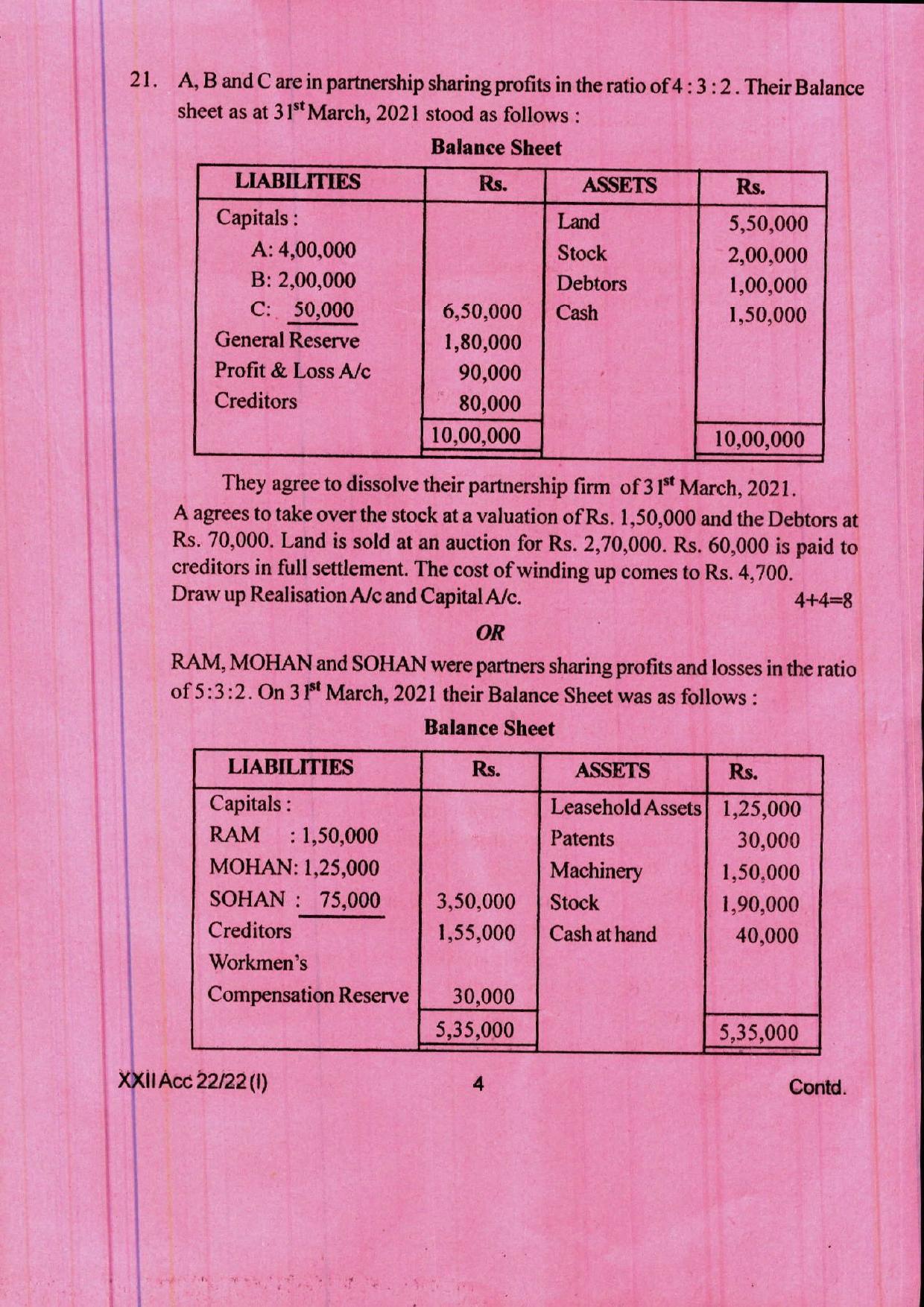 COHSEM 12th Question Papers Improvement 2022 Accountancy - Page 4
