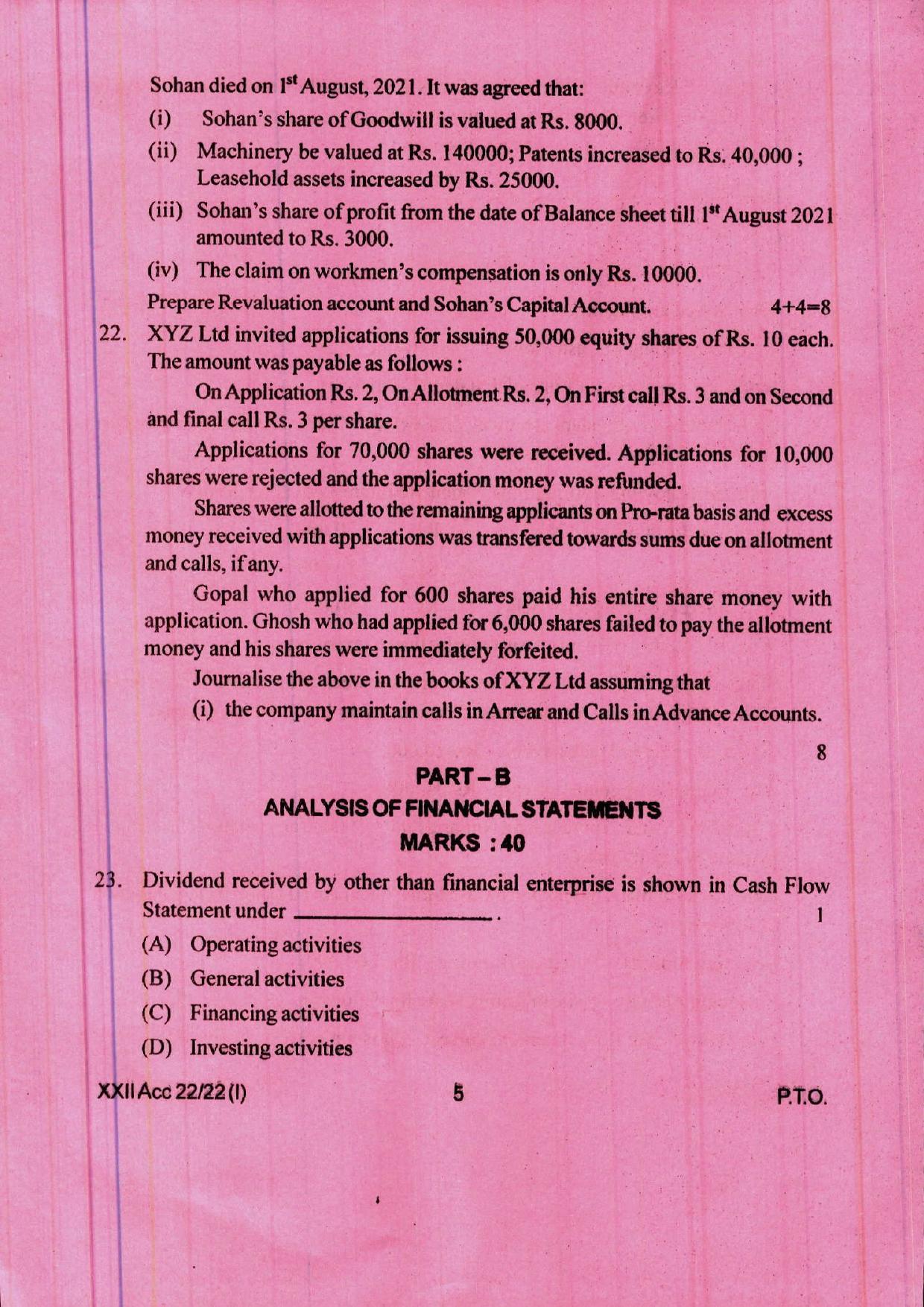 COHSEM 12th Question Papers Improvement 2022 Accountancy - Page 5