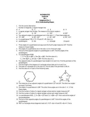 CBSE Worksheets for Class 8 Mathematics Assignment 8