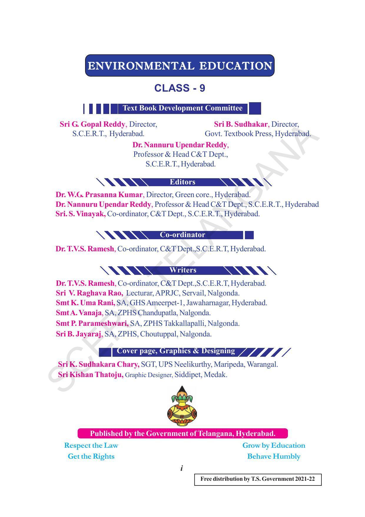 TS SCERT Class 9 Social Environmental Education (English Medium) Text Book - Page 3