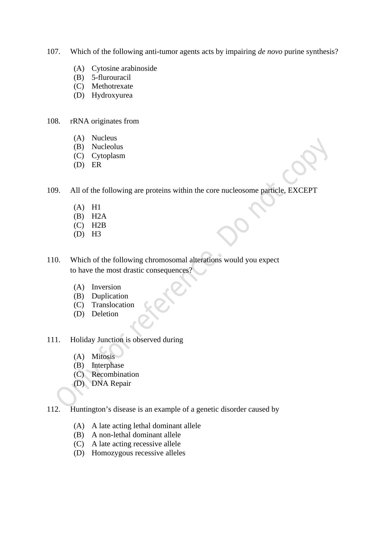CUSAT CAT 2021 Biotechnology Question Paper - Page 19