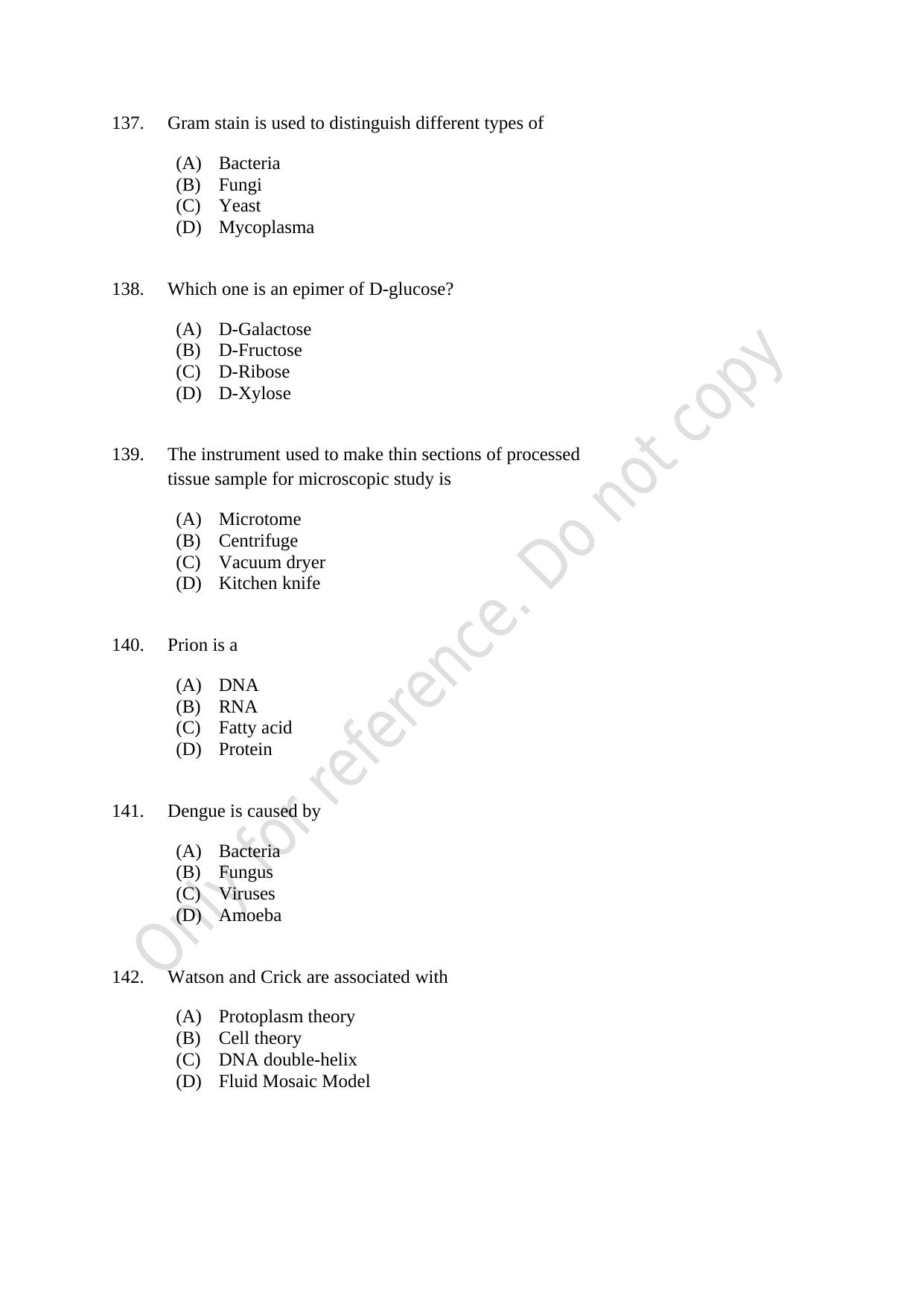 CUSAT CAT 2021 Biotechnology Question Paper - Page 24