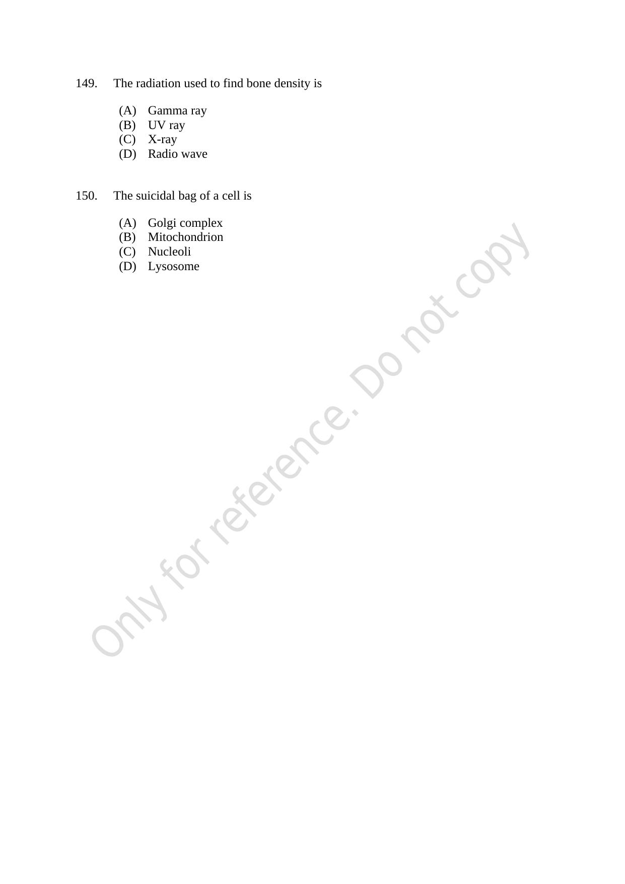 CUSAT CAT 2021 Biotechnology Question Paper - Page 26