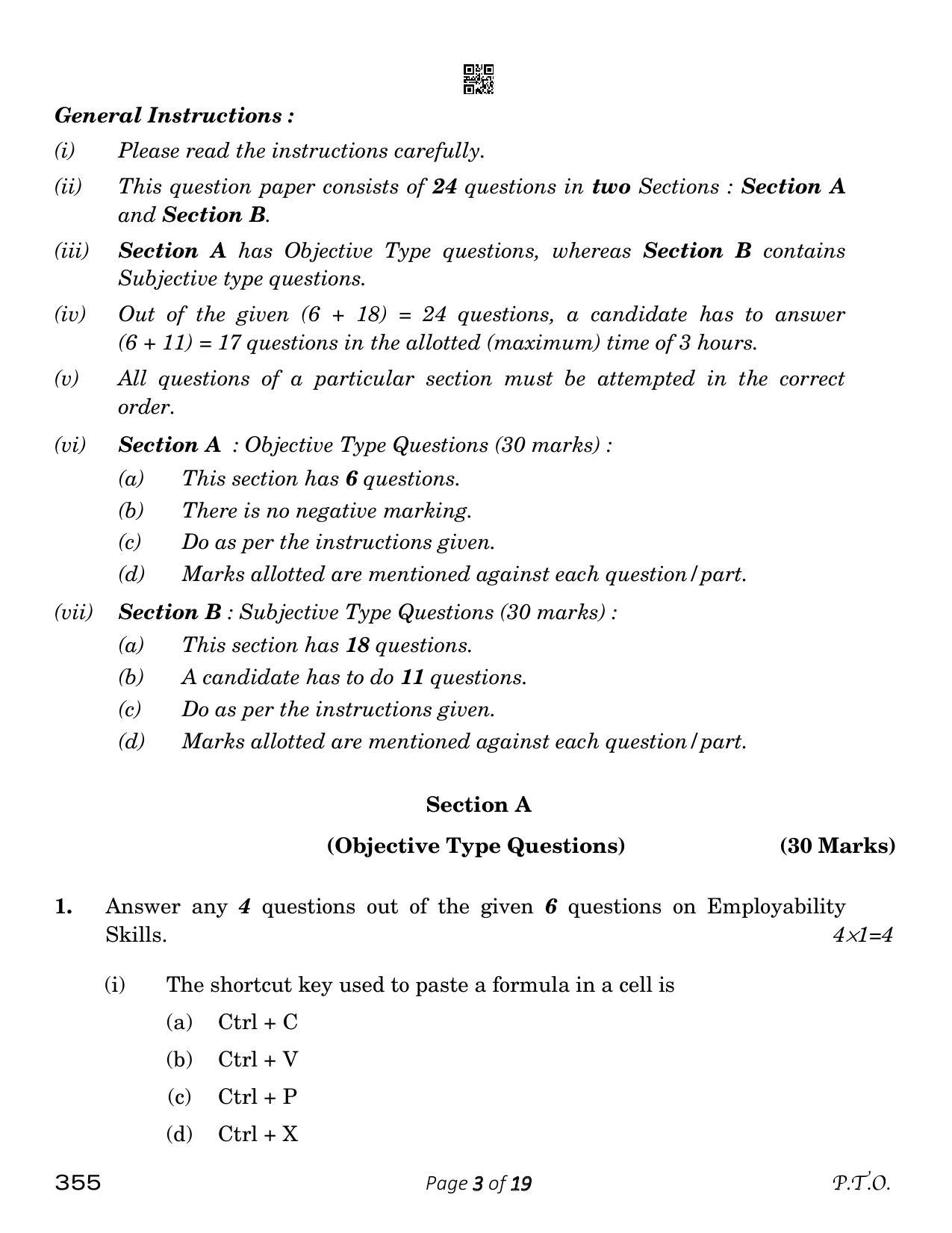 CBSE Class 12 Salesmanship (Compartment) 2023 Question Paper - Page 3