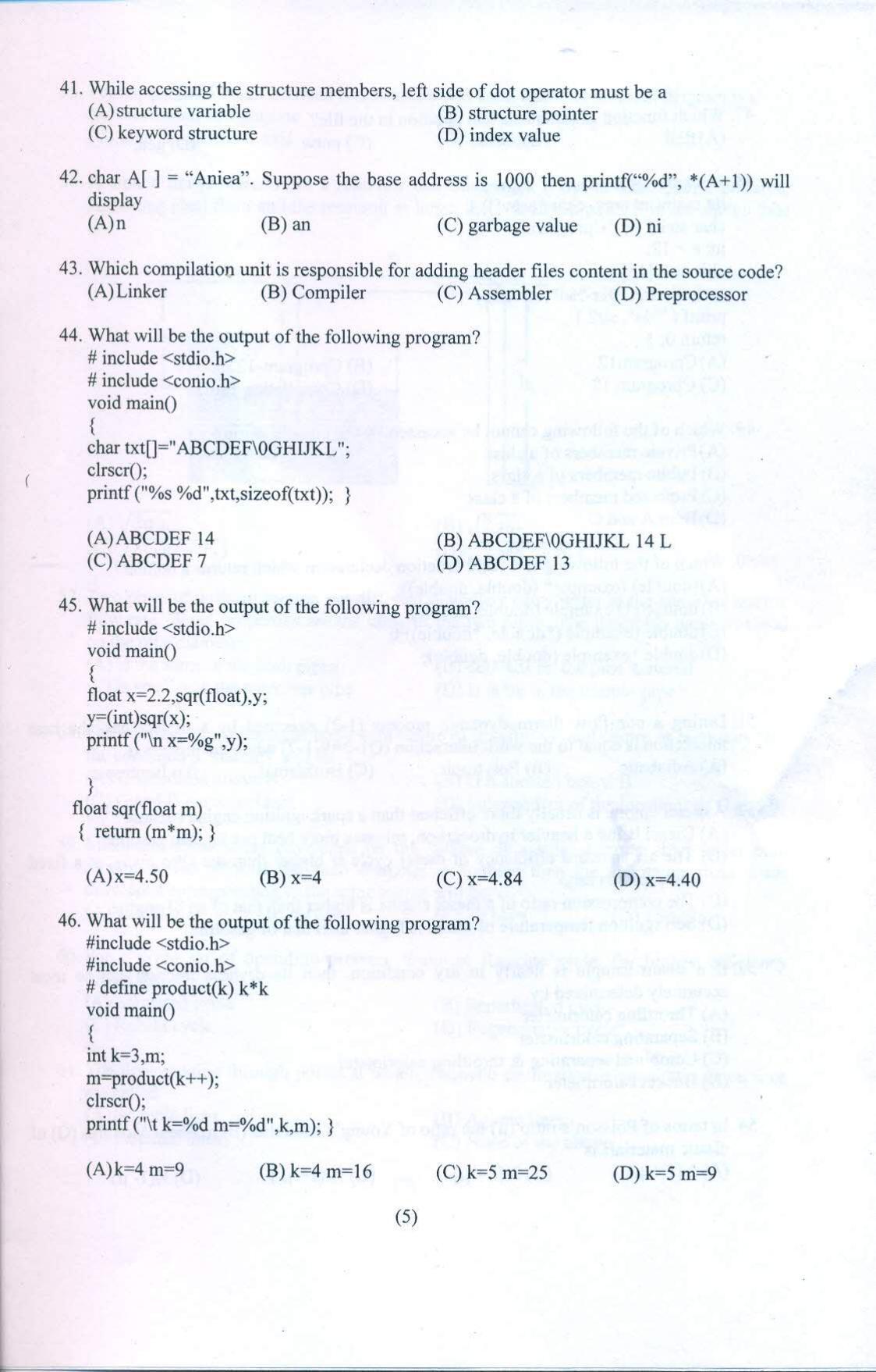 PULEET 2021 Previous Question Paper - Page 6