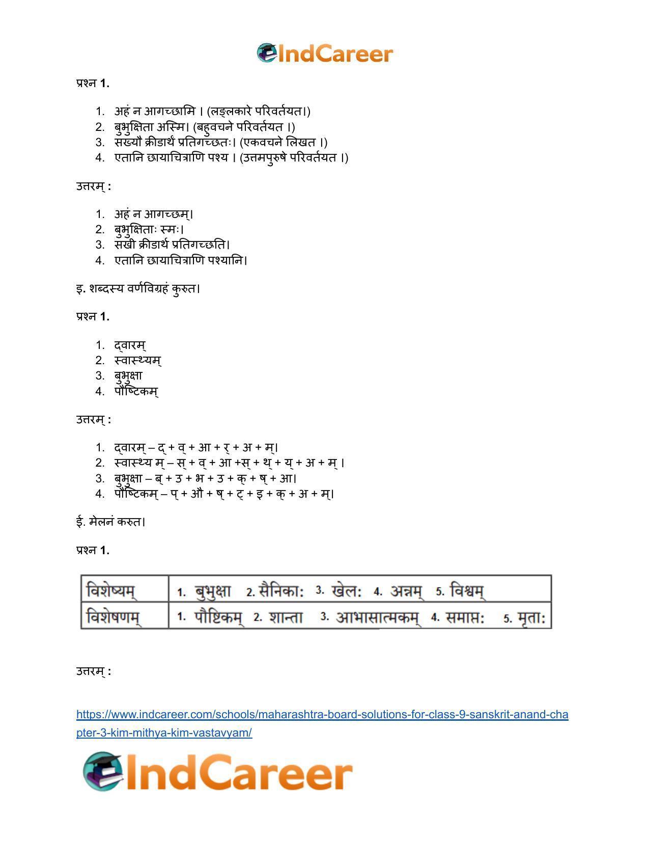Maharashtra Board Solutions for Class 9- Sanskrit Anand: Chapter 3- किं मिथ्या ? किं वास्तवम् ? - Page 6
