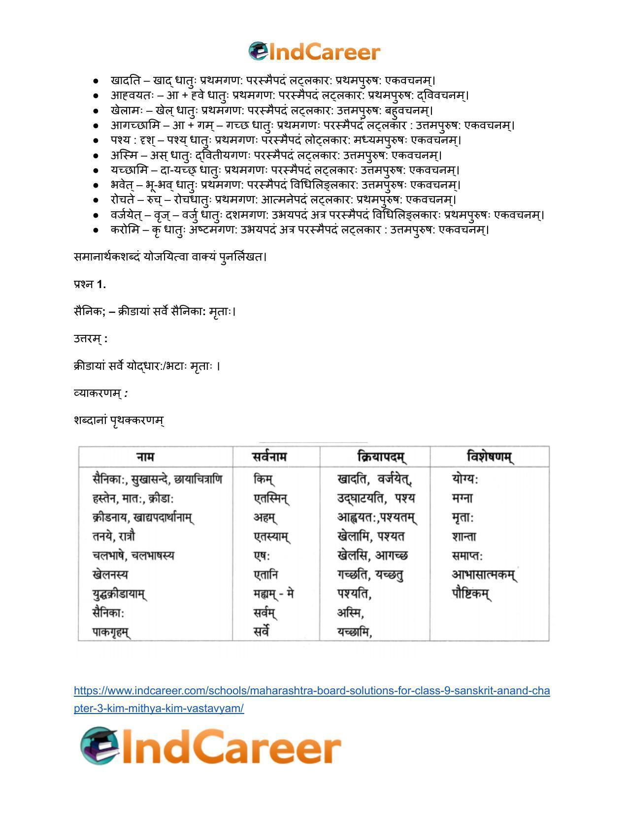 Maharashtra Board Solutions for Class 9- Sanskrit Anand: Chapter 3- किं मिथ्या ? किं वास्तवम् ? - Page 14