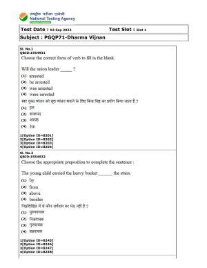 CUET (PG) 2022: PGQP-71 Dharma Vijnan (3-09-2022) Question Paper