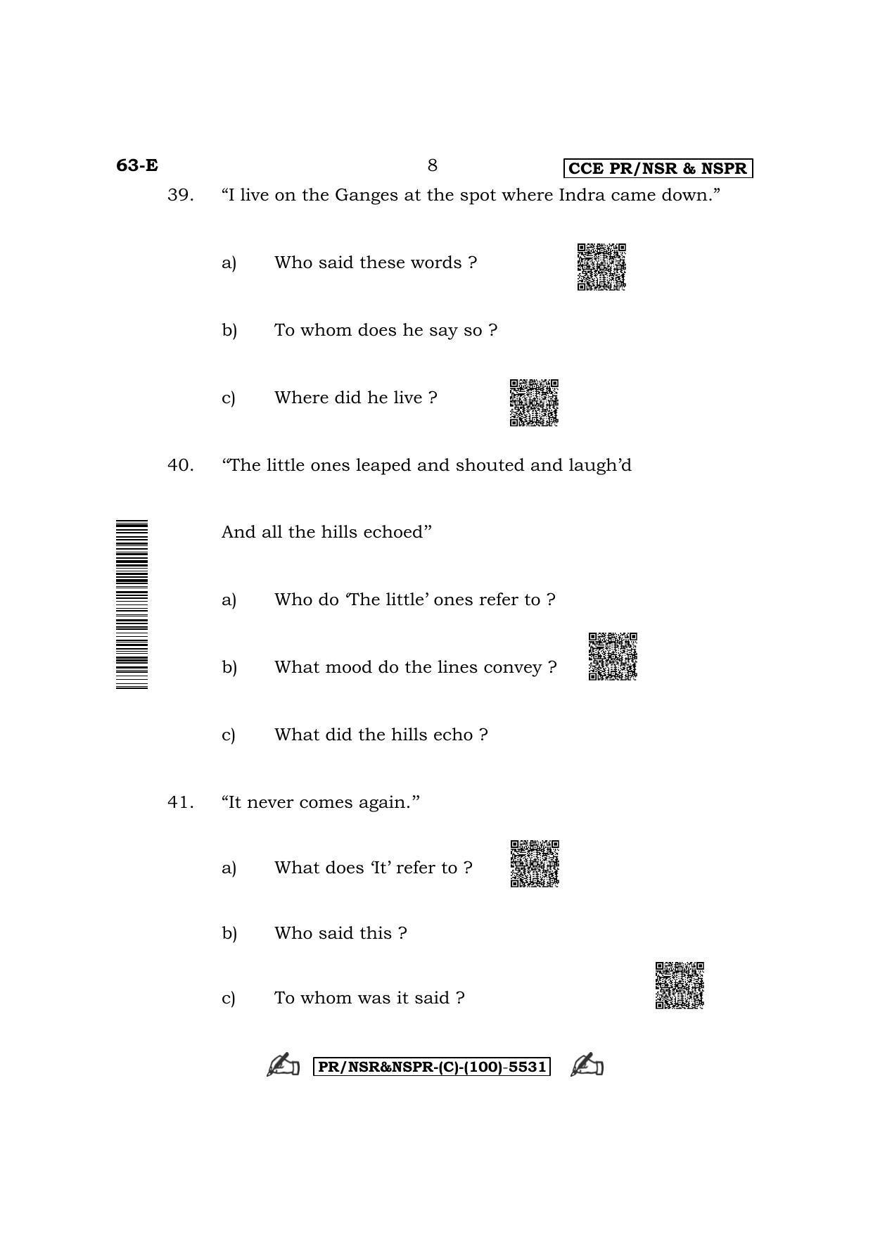 Karnataka SSLC Third Language English (Supplementary) Question Paper 2022 (C Version) - Page 8