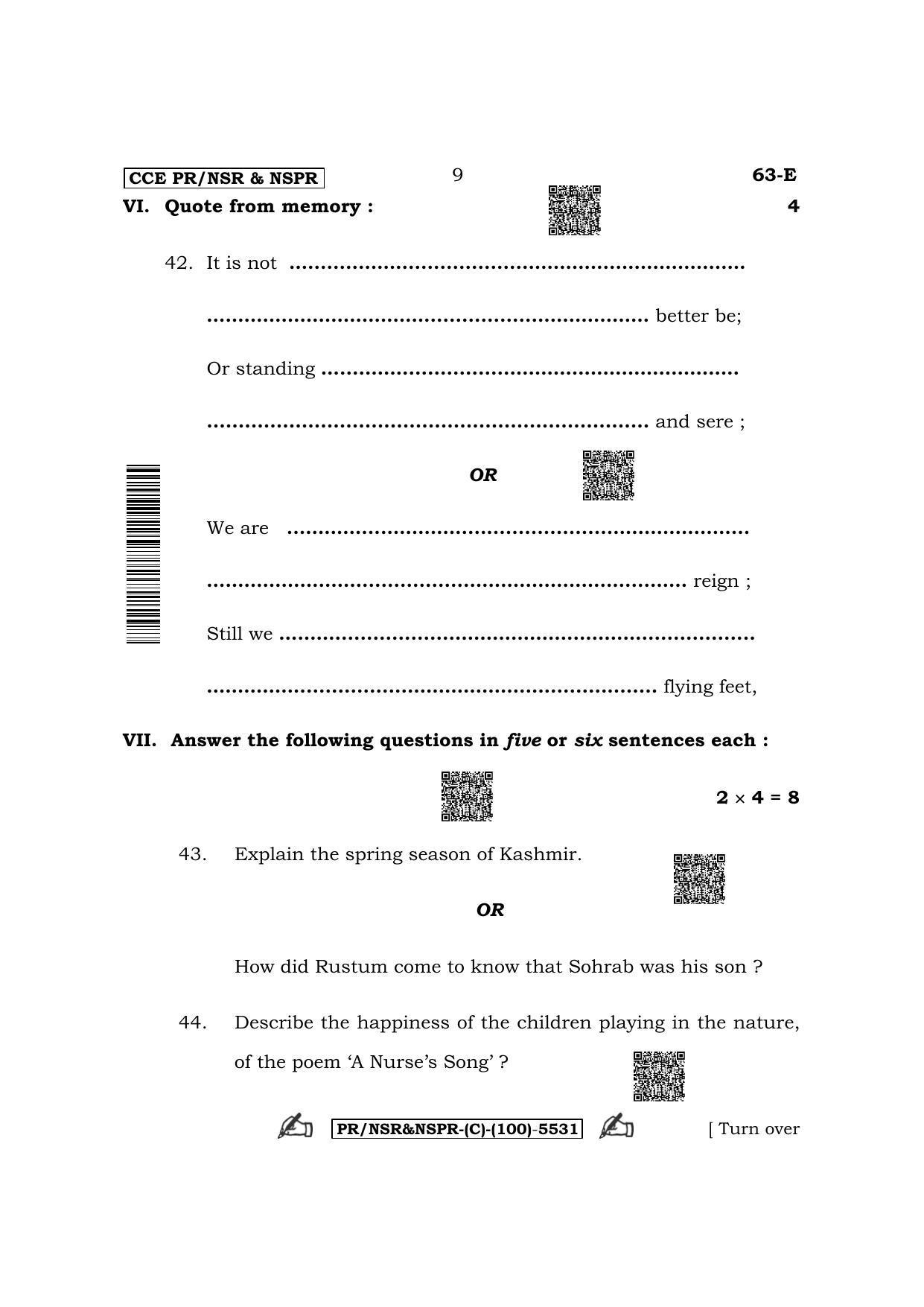 Karnataka SSLC Third Language English (Supplementary) Question Paper 2022 (C Version) - Page 9