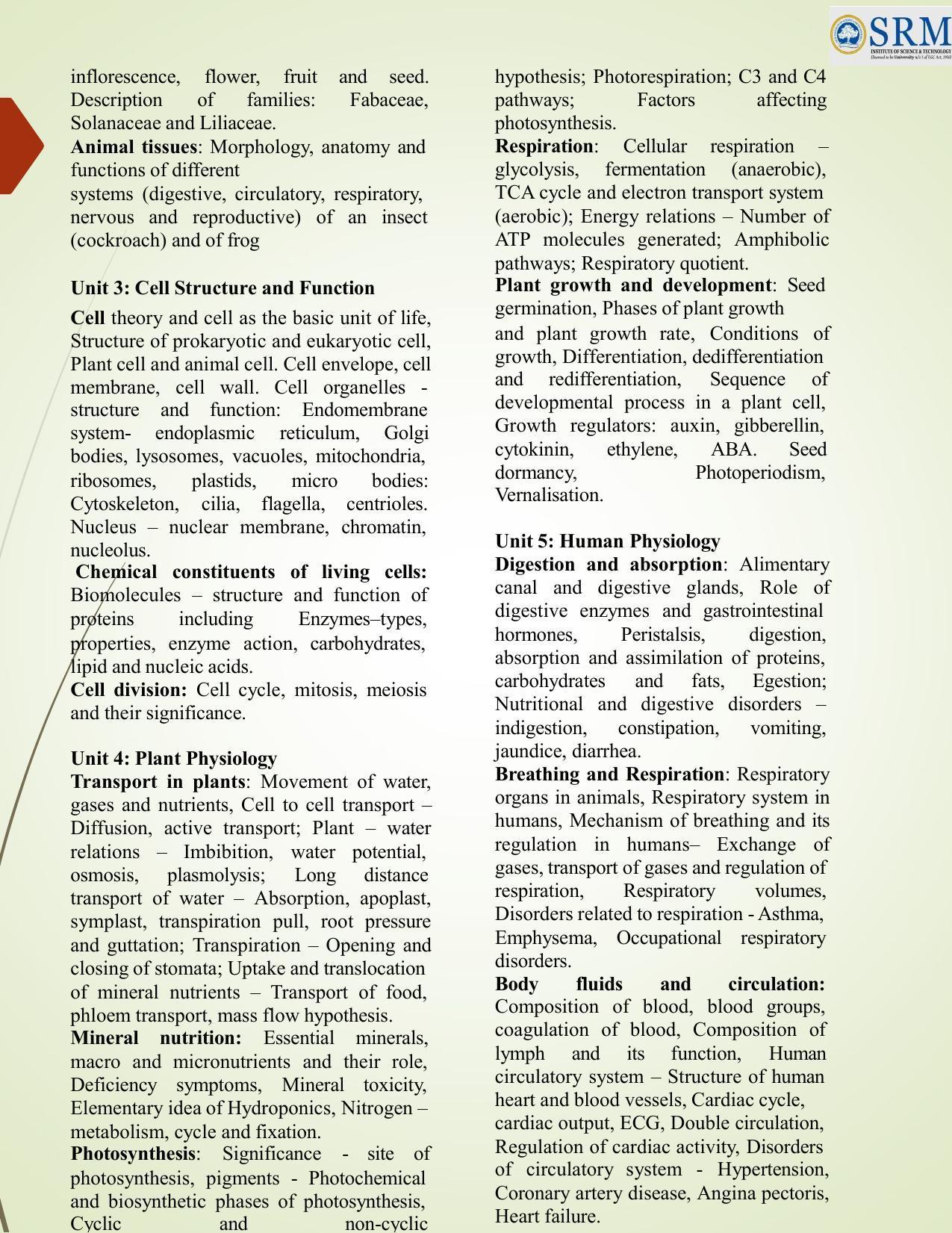 SRMJEEE Syllabus - Page 7