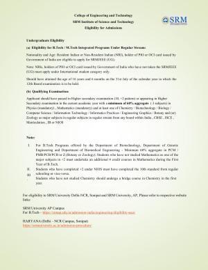 SRMJEEE Syllabus
