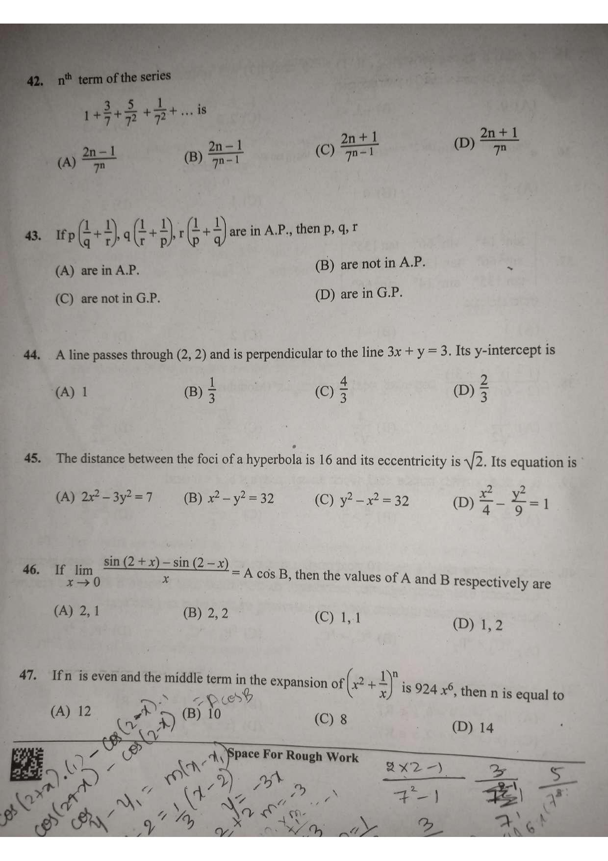 KCET 2023 Mathematics Set D-1 Question Paper - Page 8