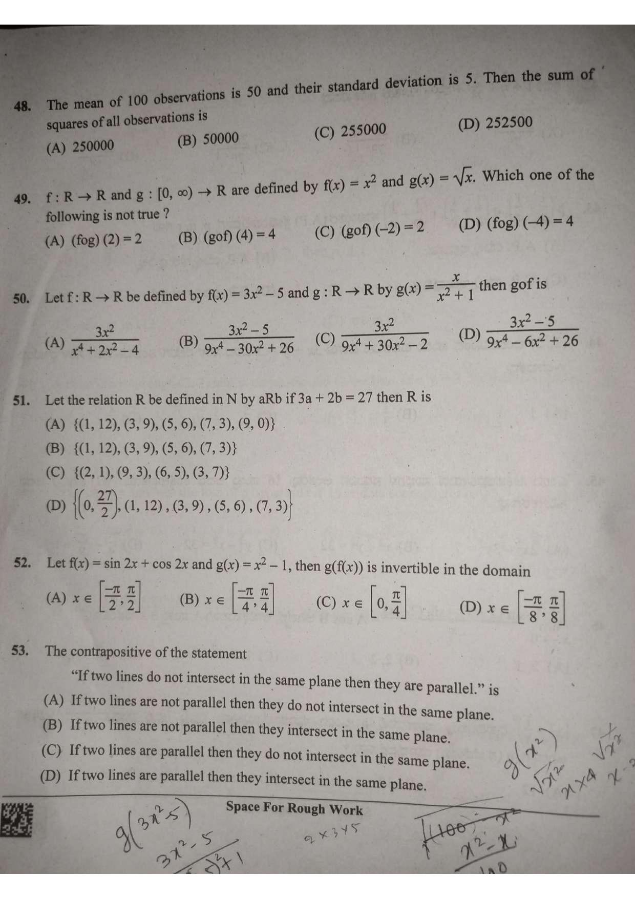 KCET 2023 Mathematics Set D-1 Question Paper - Page 9
