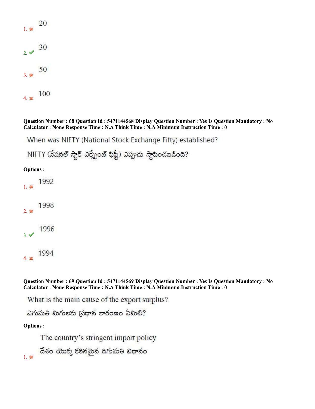 AP PGCET 2023 Economics Paper with Answer Key - Page 48