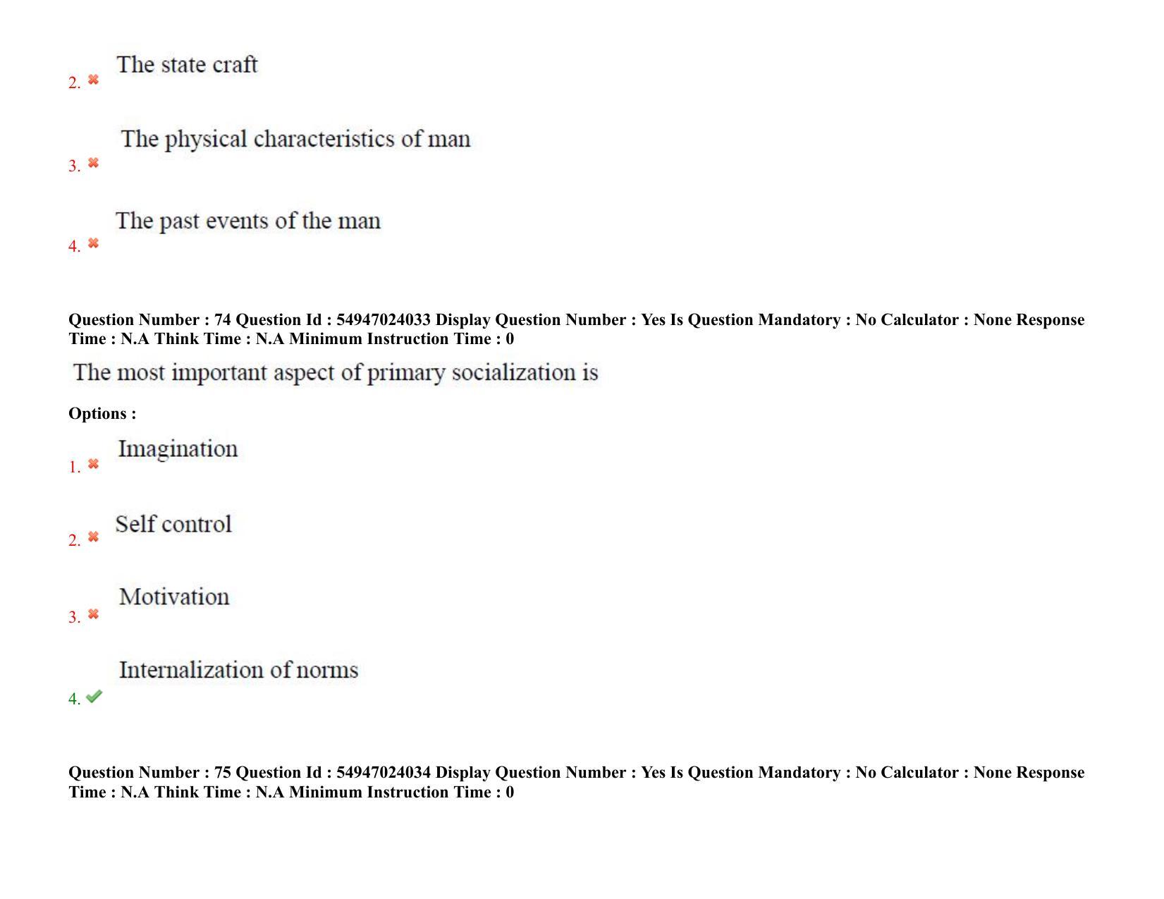 AP RCET 2022: Sociology-  17/10/2022 (Monday) Session-I Question Paper With keys - Page 54