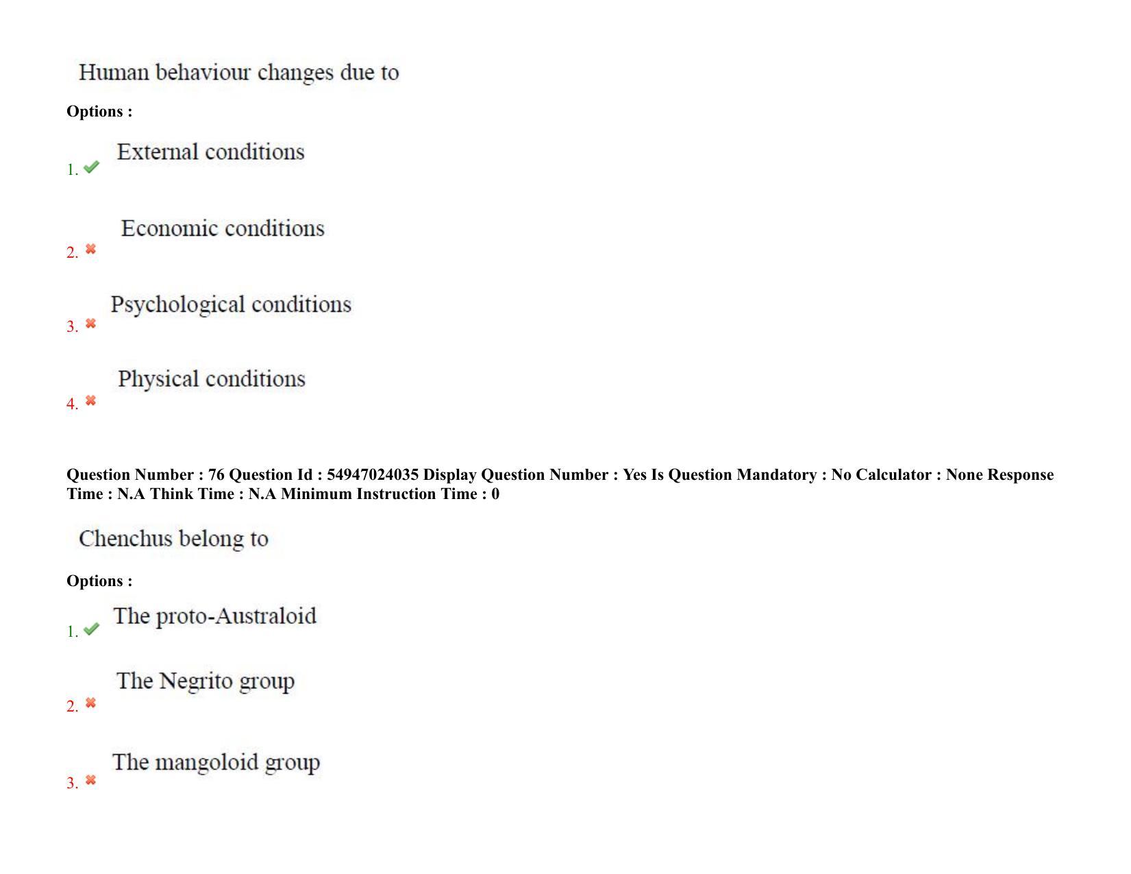 AP RCET 2022: Sociology-  17/10/2022 (Monday) Session-I Question Paper With keys - Page 55